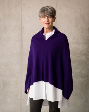 Image of Poncho 100% Cashmere violett