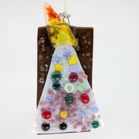 Image 1 of Frosted Tree Fused Glass Ornament by Jimmy Dutcher