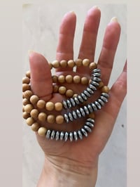Image 1 of *new* SILVER HEMATITE + SANDALWOOD bracelets