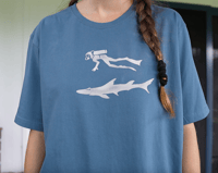 Image 1 of Size XL mens Scuba diver and dogfish Tee