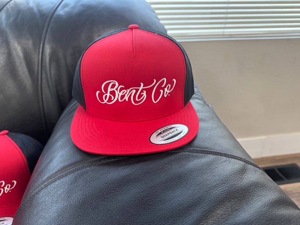 Bent Co. classic snap back red with white script