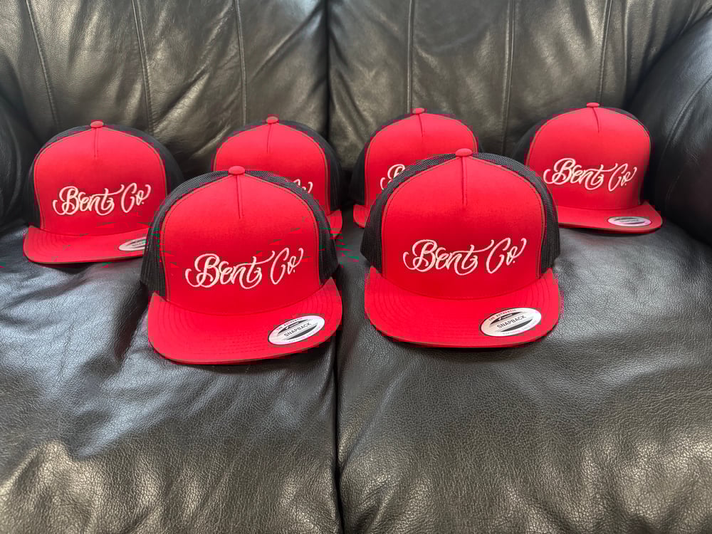 Bent Co. classic snap back red with white script