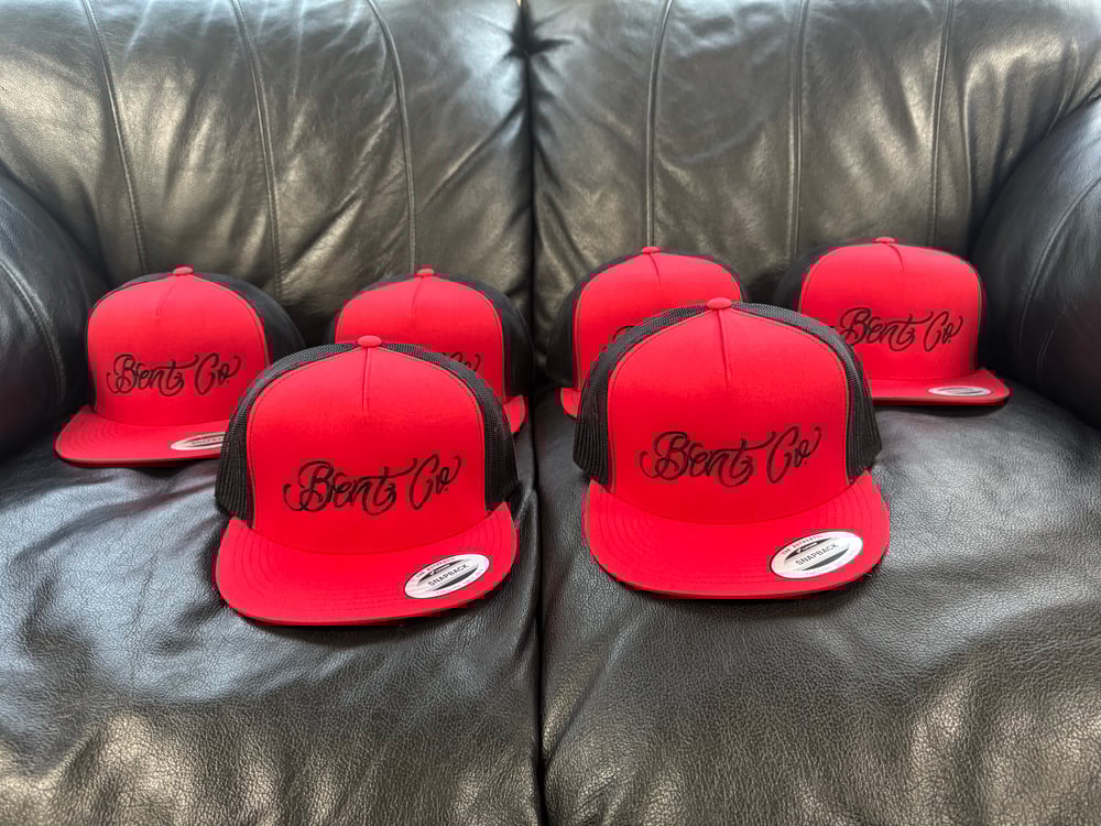 Bent Co. classic snap back red with black script