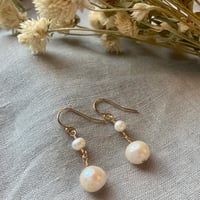 Image 1 of Natural White Freshwater Pearl Drop Earring 14k Gold Filled