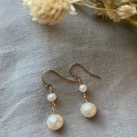 Image 4 of Natural White Freshwater Pearl Drop Earring 14k Gold Filled