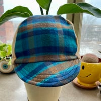 Image 2 of Cerulean Plaid Winter Cycling Cap