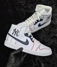 Image 1 of Custom New York Yankees Air Jordan 1 Mid