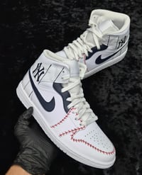 Image 2 of Custom New York Yankees Air Jordan 1 Mid