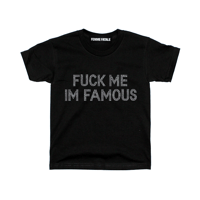 FAMOUS AS F#CK RHINESTONE OVER-SIZED SHIRT