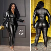 Plus Leather Jumpsuit 