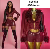 Leather Set With Fur 