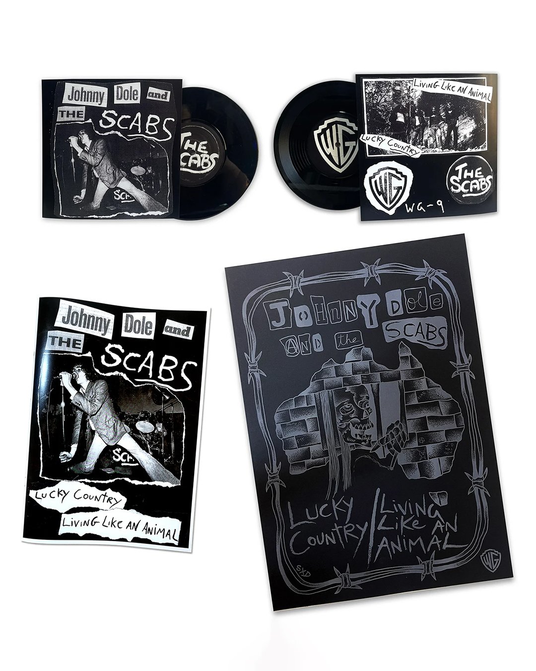 Johnny Dole and the Scabs ‘Living Like an Animal’ 7” Fanzine 