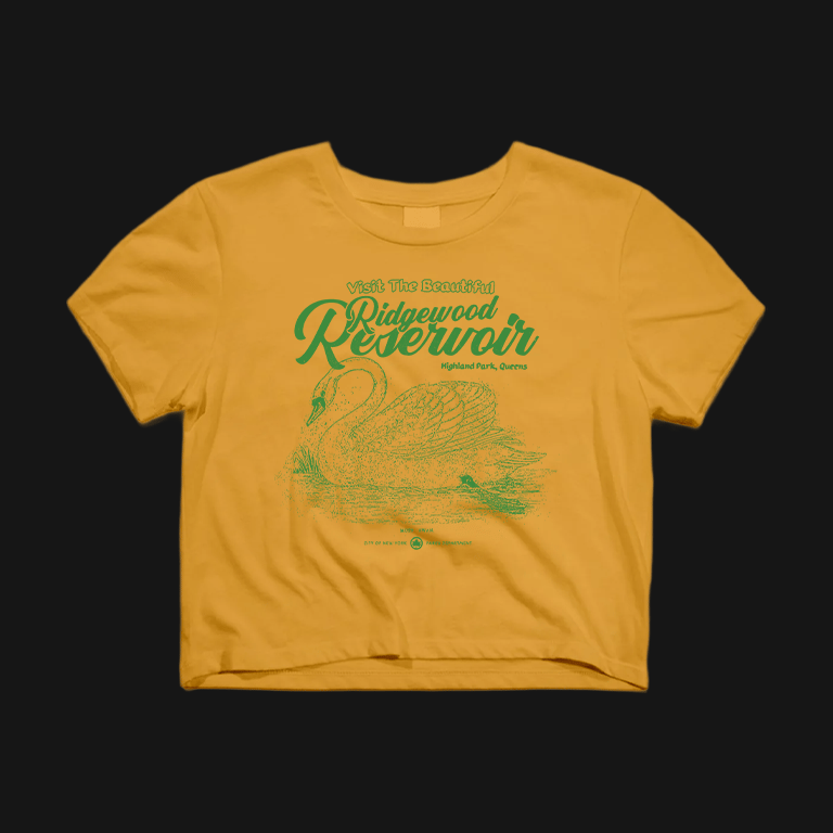 Image of Copy of  Ridgewood Reservoir Queens, NY Shirt  - Yellow CROP TOP Next level