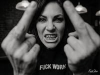 Image 1 of Unisex relax crew neck sweatshirt ::: "FUCK WORK"