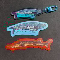 Image 2 of Long fish stickers/keychains/magnets