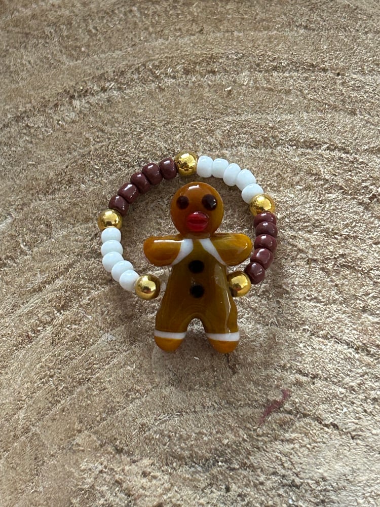 Image of Murano glass gingerbread man ring 
