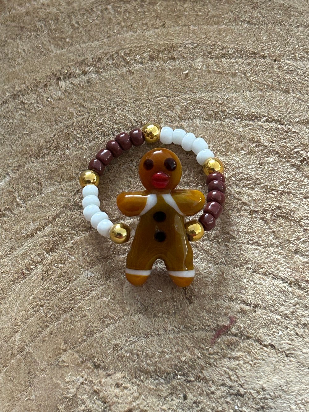 Image of Murano glass gingerbread man ring 