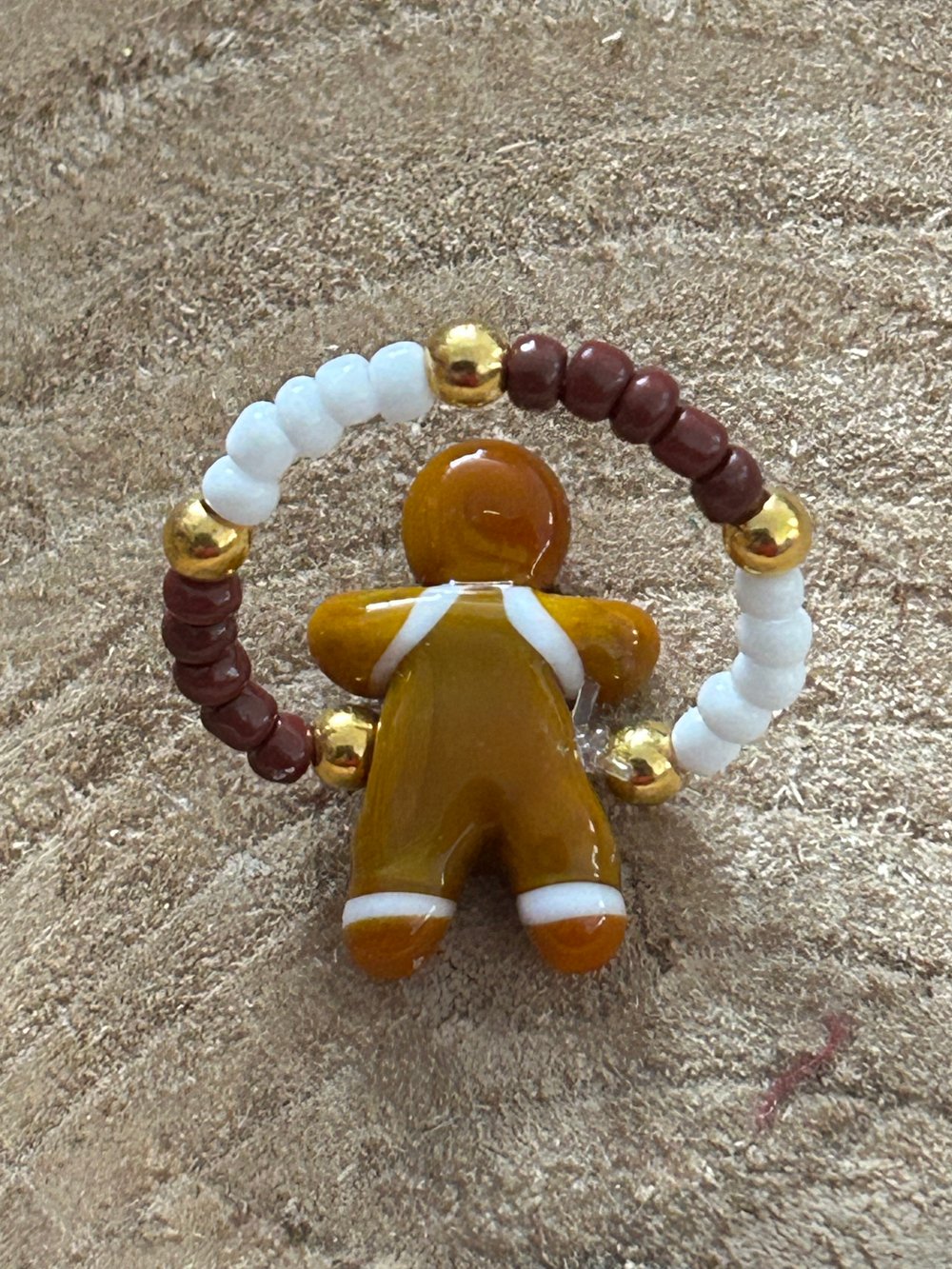 Image of Murano glass gingerbread man ring 