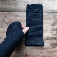 Image 1 of Wrist Worms, Merino, Dark Marine Blue