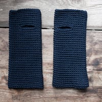 Image 3 of Wrist Worms, Merino, Dark Marine Blue