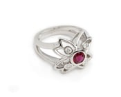 Image of Ruby and Diamond Flower Ring