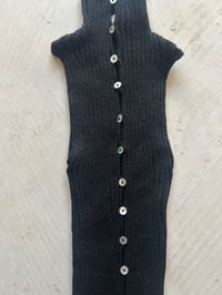 Image 3 of Merino Rib Top with Pearl Buttons high neck 