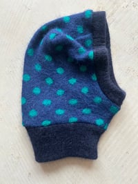 Blue and green dots  Alpaca Wool Balaclava – Handmade in Berlin