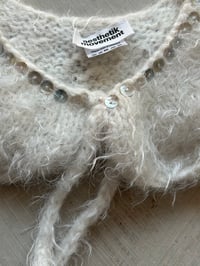 Image 1 of Hand-Knitted Mohair Collar — Pearl Buttons