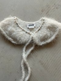 Image 2 of Hand-Knitted Mohair Collar — Pearl Buttons