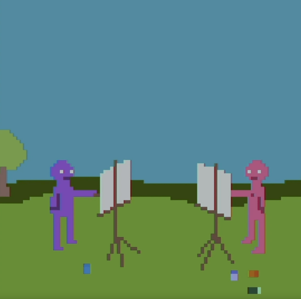 Tux and Fanny Painting - Painting Pals