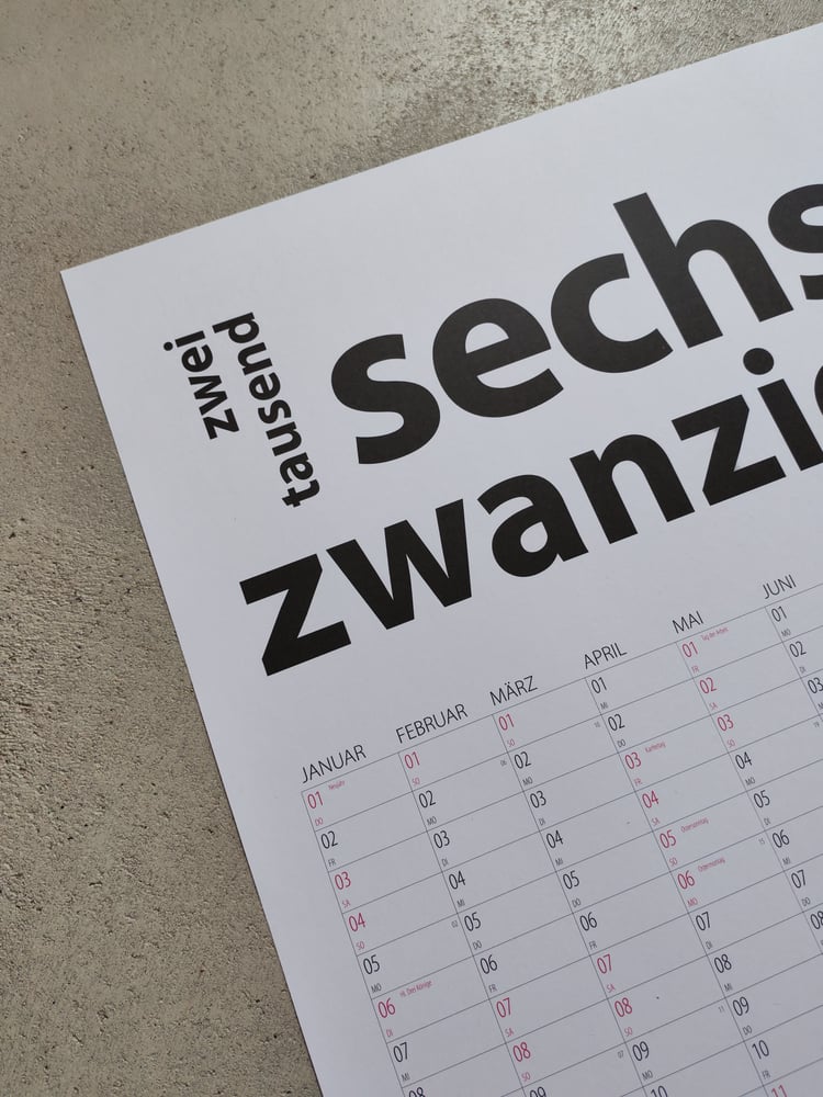 Image of Wandkalender A1 2026