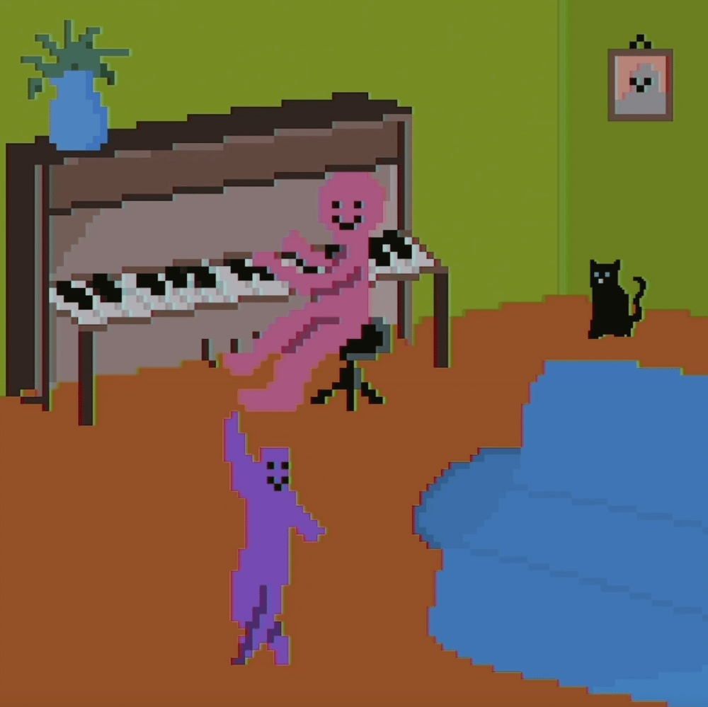 Tux and Fanny painting - Dancing Again