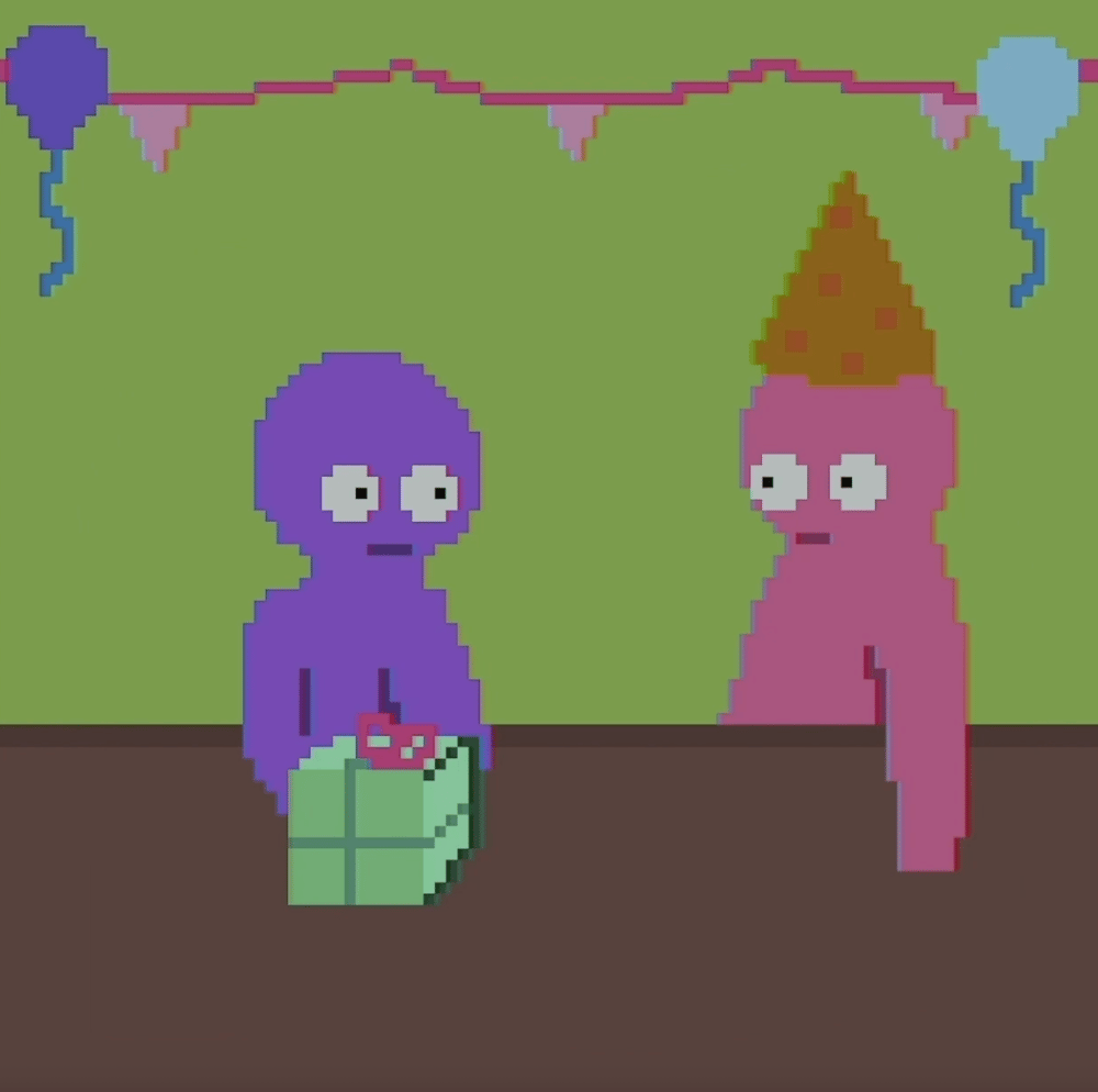 Tux and Fanny painting - Birthday Presence 