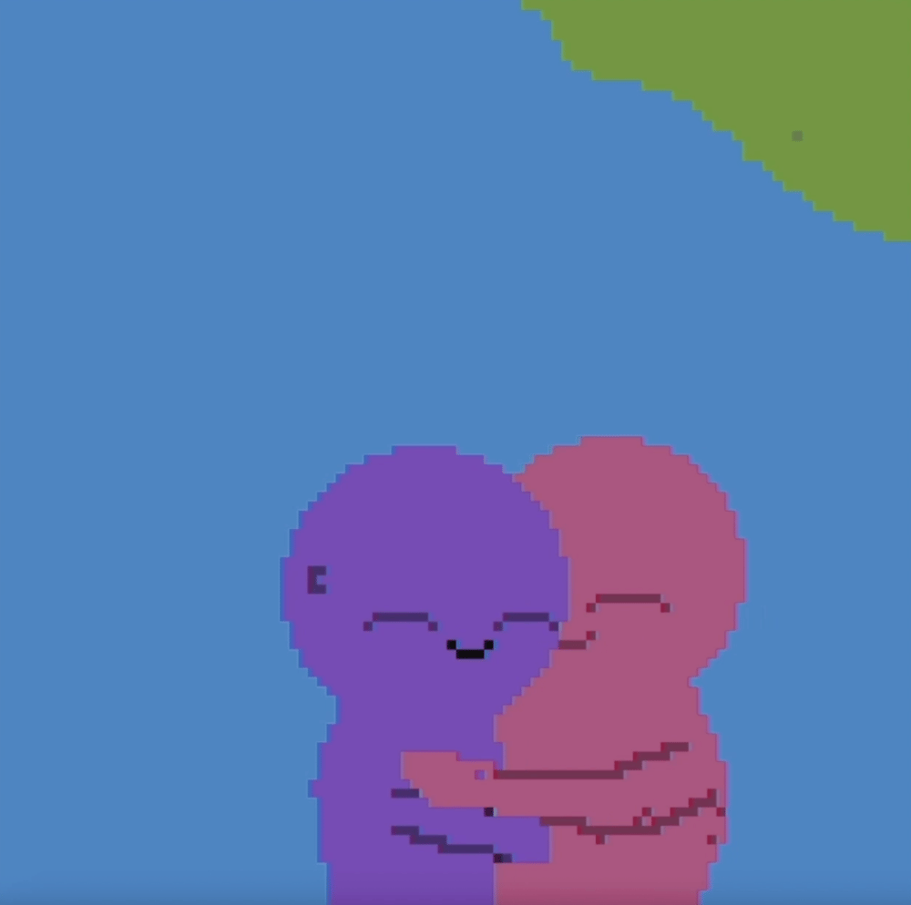 Tux and Fanny painting - hug