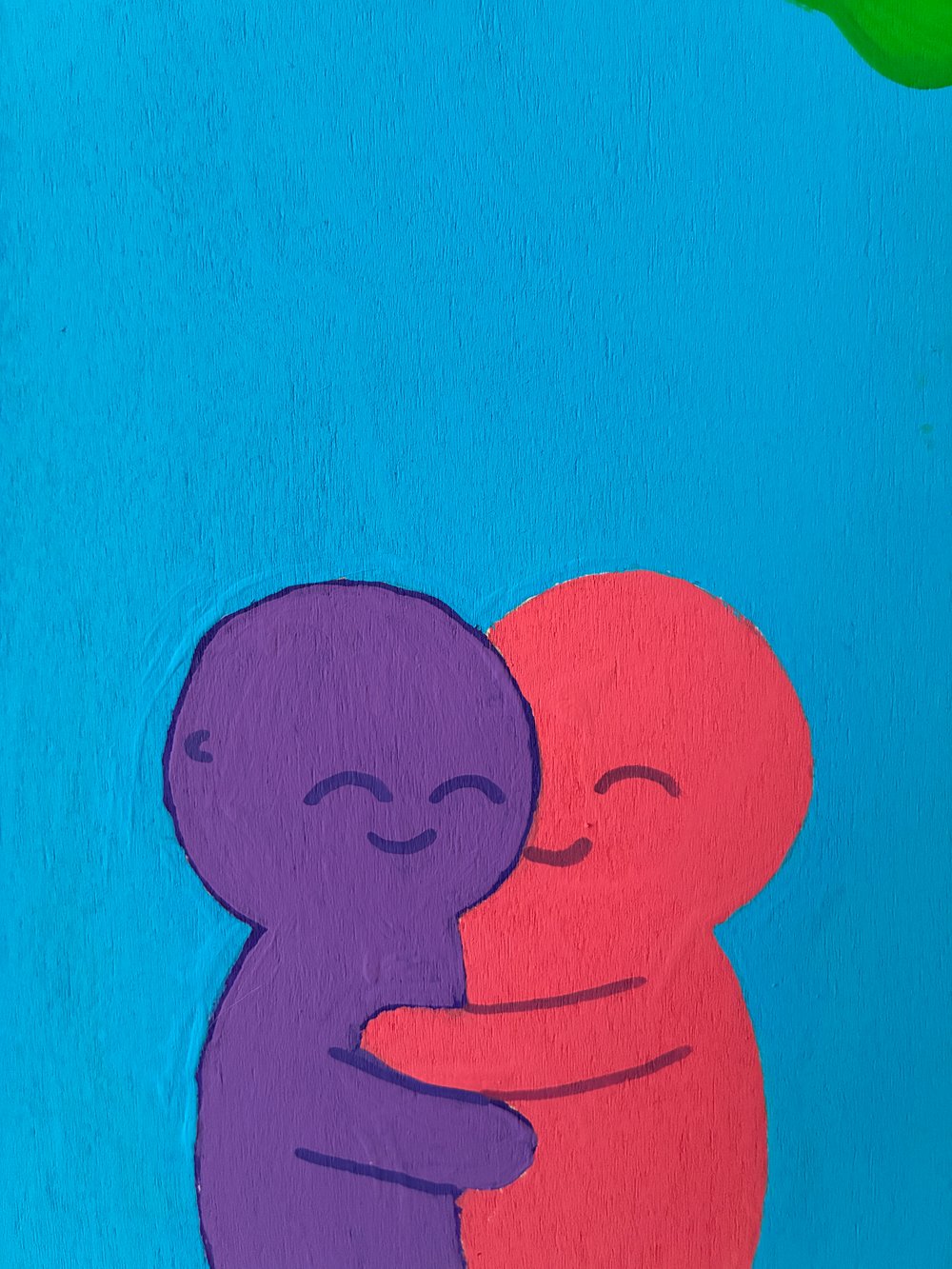 Tux and Fanny painting - hug