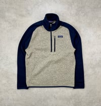 Image 1 of Patagonia Better Sweater Fleece Pullover Oatmeal Navy Medium Mens 