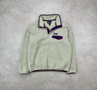 Image 2 of Patagonia Synchilla Snap-T Fleece Pullover Oatmeal Purple Medium Womens 