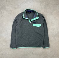 Image 2 of Patagonia Synchilla Snap-T Fleece Pullover Grey Mint Medium Mens 