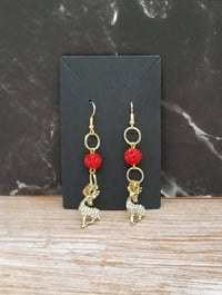 Image 1 of Christmas Earrings Red white and Green 20 different styles Holiday earrings