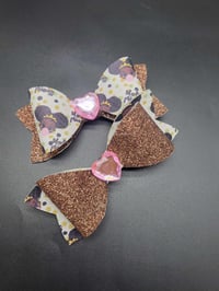 Image 1 of Brown girl Glitter 2pc hairbow set