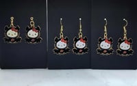 Image 1 of Halloween Hello Kitty Earrings, Spooky Gold Plated Charms