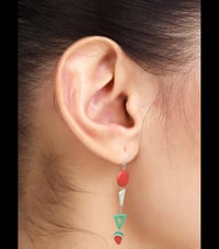 Image 2 of Watermelon Drop Handpainted Earrings