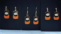 Image 2 of Halloween Hello Kitty Earrings, Spooky Gold Plated Charms