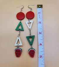 Image 4 of Watermelon Drop Handpainted Earrings