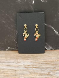 Image 5 of Christmas Earrings Red white and Green 20 different styles Holiday earrings