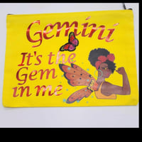 Image 4 of It's the Gem in Me Gemini Yellow Cosmetic Makeup Bag