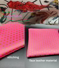 Image 4 of Handcrafted Faux Leather Royal Blue Purse, Makeup Bag, Pencil Case