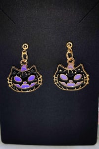 Image 4 of Halloween Hello Kitty Earrings, Spooky Gold Plated Charms