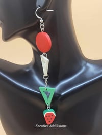 Image 5 of Watermelon Drop Handpainted Earrings