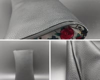 Image 6 of Handcrafted Faux Leather Royal Blue Purse, Makeup Bag, Pencil Case